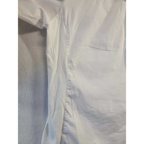 Cathy white zipper vneck pullover top, Sz M - Picture 7 of 11